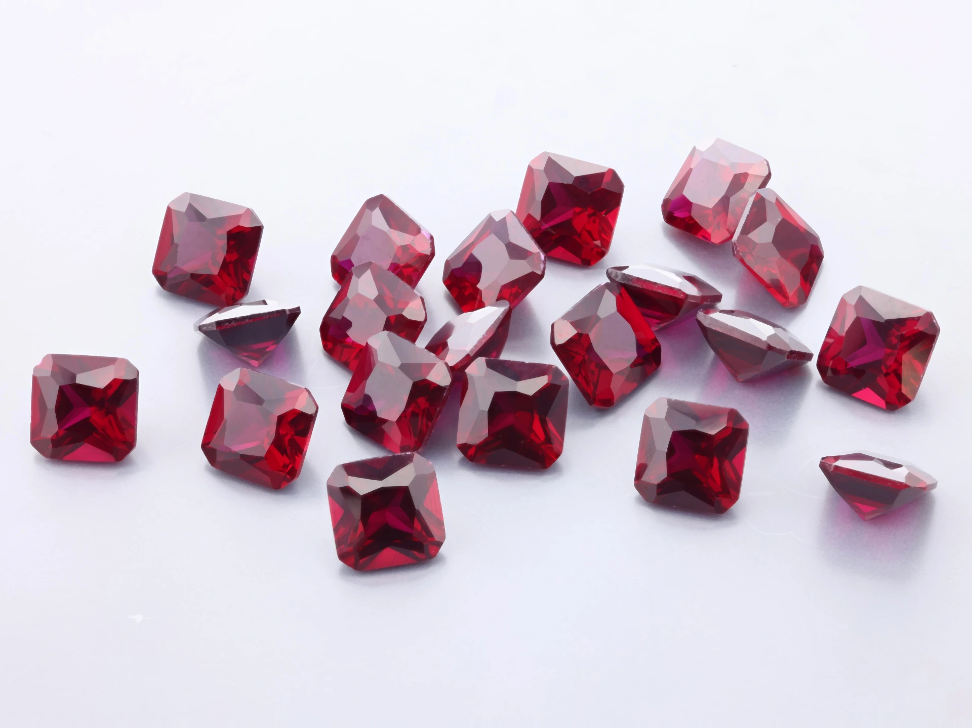 [RSDQER-06] Synthetic/Lab Grown Ruby 6.00mm Square Radiant Cut Dark Red