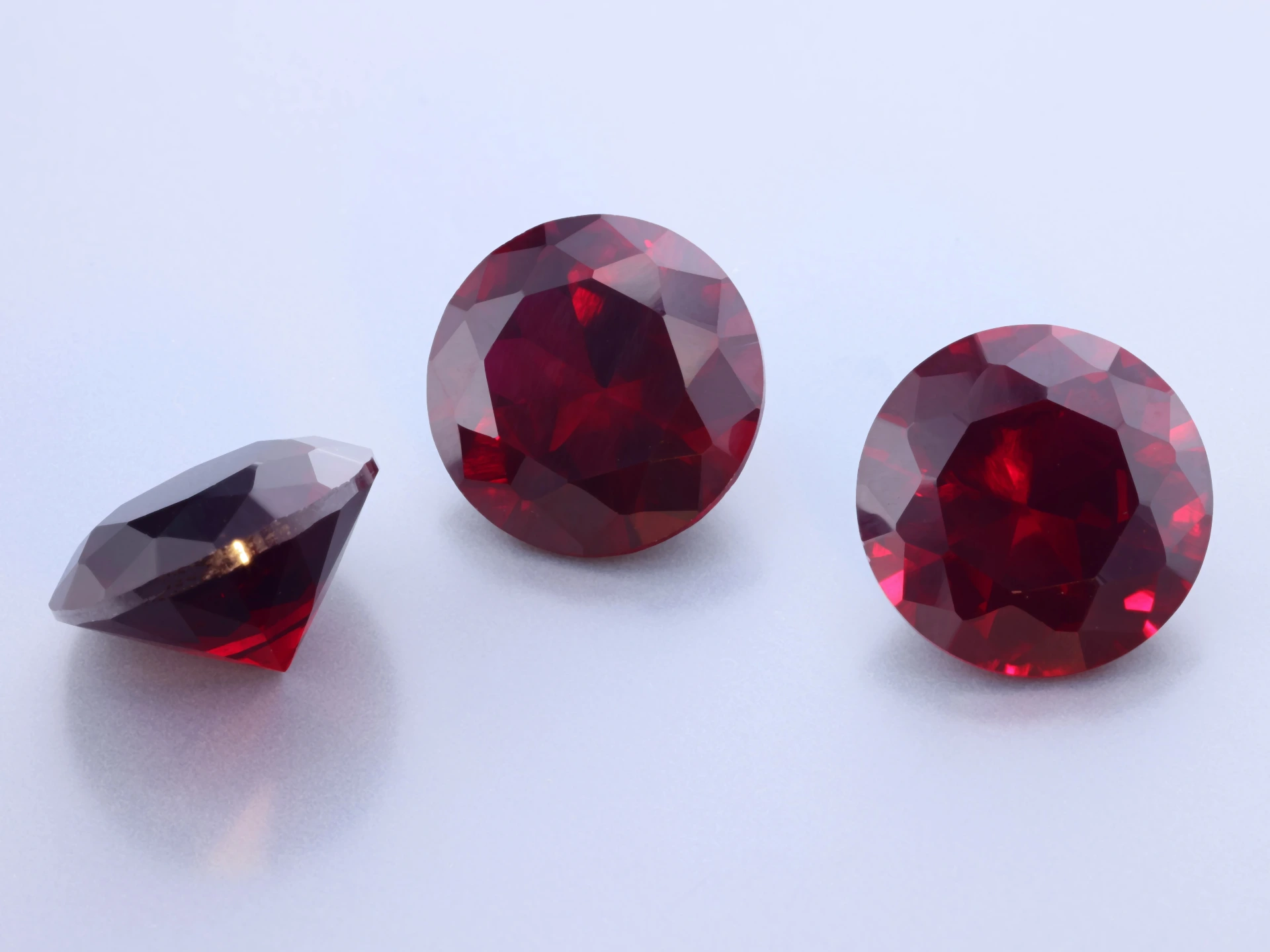 [YRRB1200D] Synthetic/Lab Grown Ruby 12mm Round Dark Red
