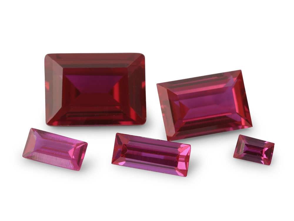 [RSLB-0502] Synthetic/Lab Grown Ruby 5x2mm Baguette Bright Red