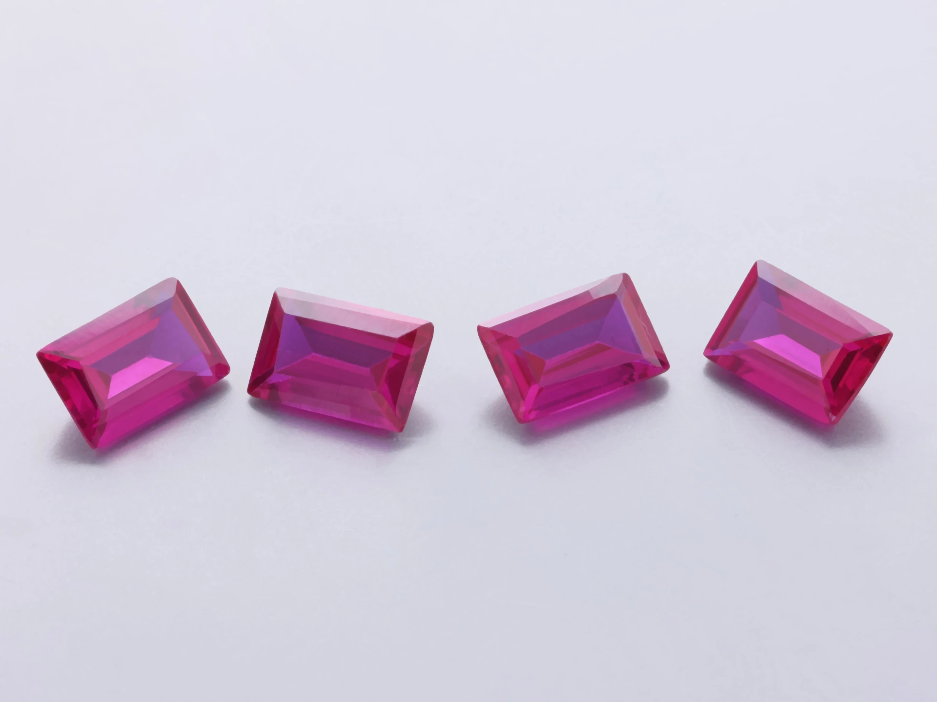[RSLB-0604] Synthetic/Lab Grown Ruby 6x4mm Baguette Bright Red