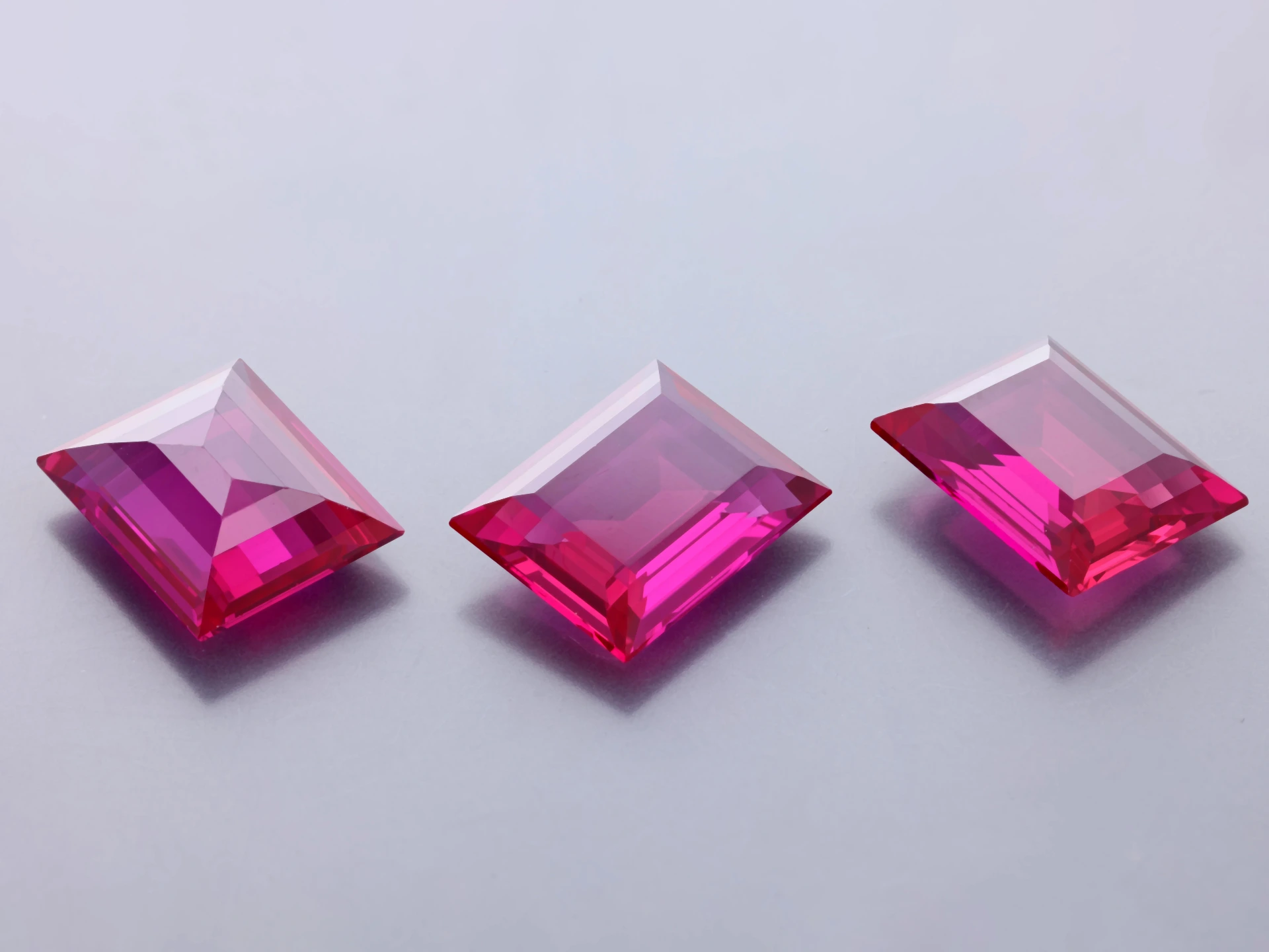 [RSLB-1008] Synthetic/Lab Grown Ruby 10x8mm Baguette Bright Red