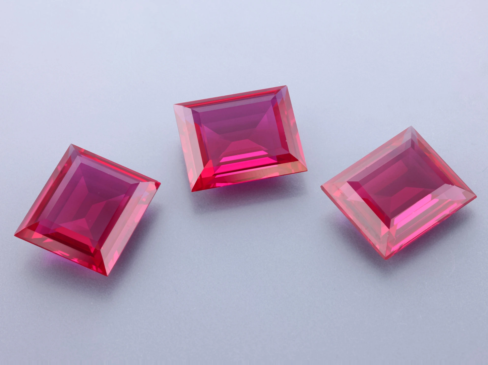 [RSLB-1412] Synthetic/Lab Grown Ruby 14x12mm Baguette Bright Red