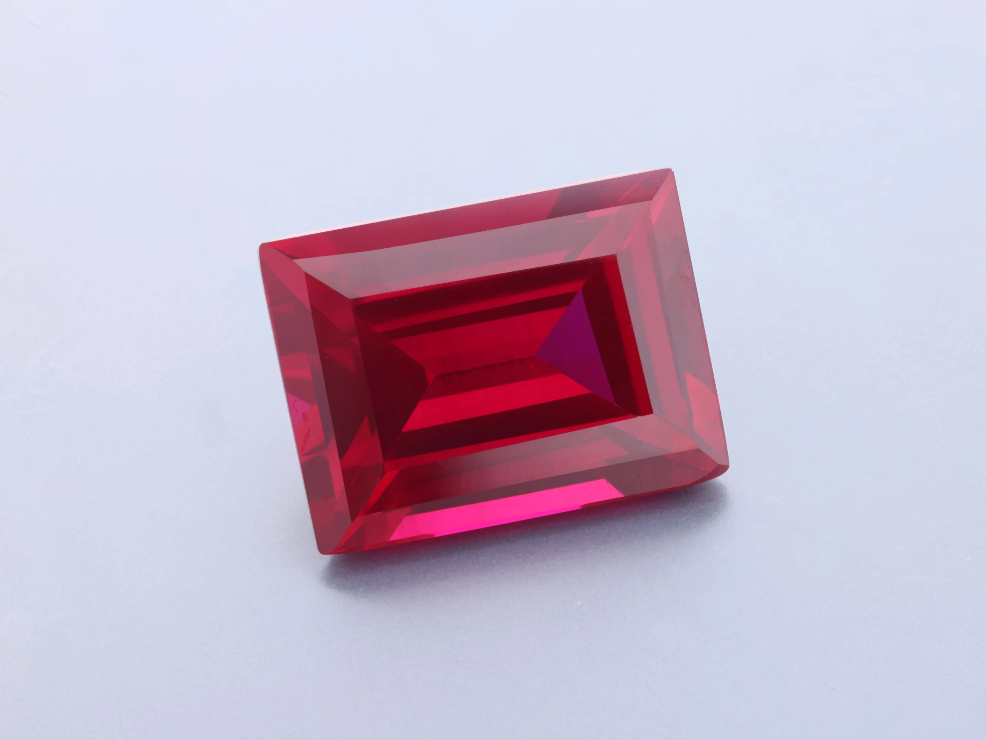 [RSLB-1612] Synthetic/Lab Grown Ruby 16x12mm Baguette Bright Red