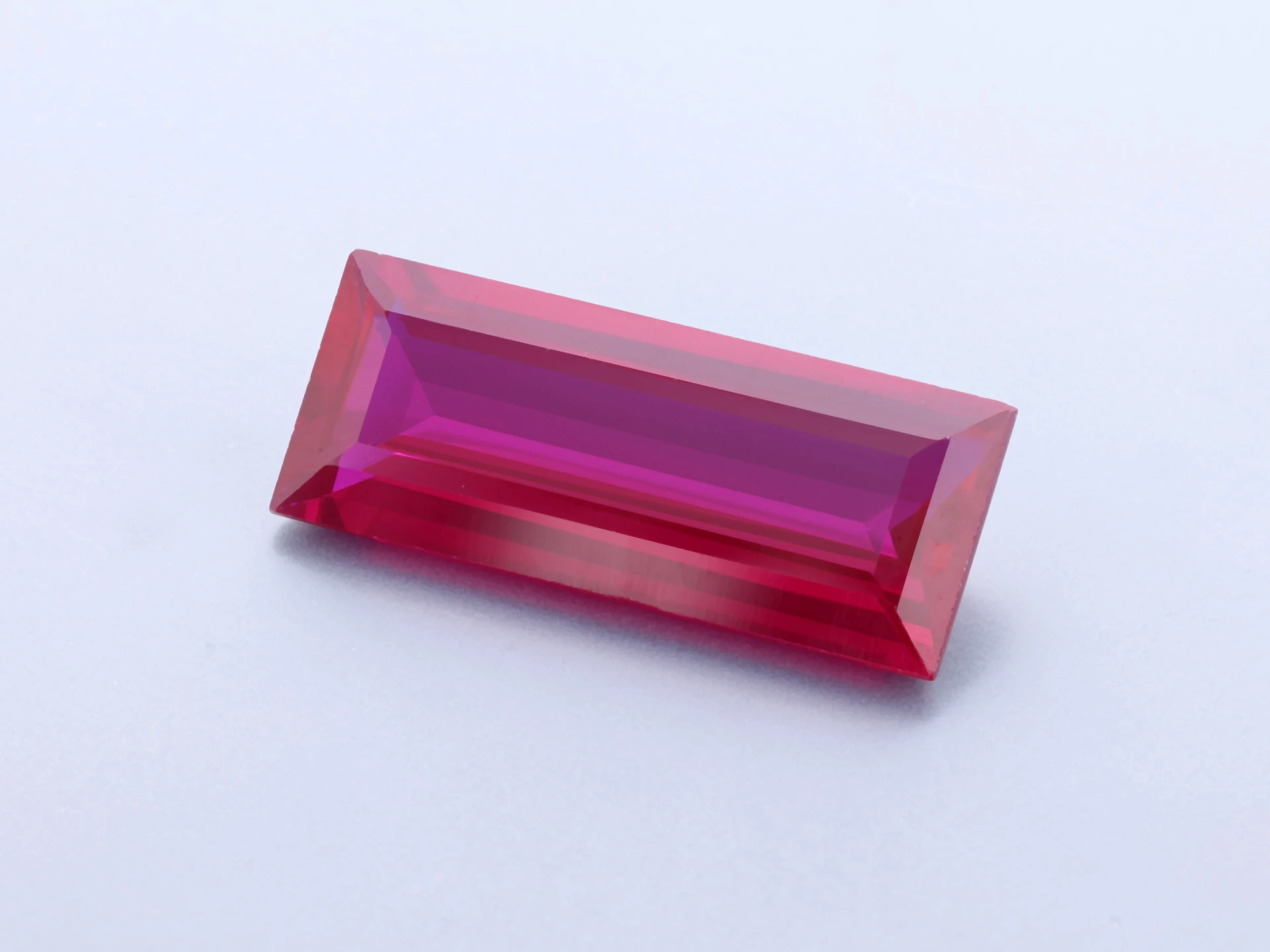 [RSLB-2008] Synthetic/Lab Grown Ruby 20x8mm Baguette Bright Red