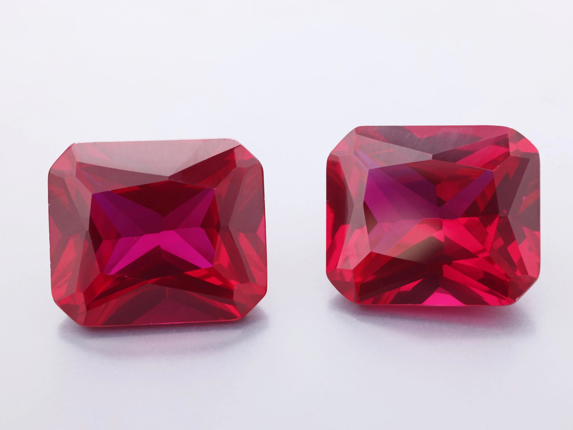 [RSLER-1412] Synthetic/Lab Grown Ruby 14x12mm Radiant Emerald Cut Bright Red