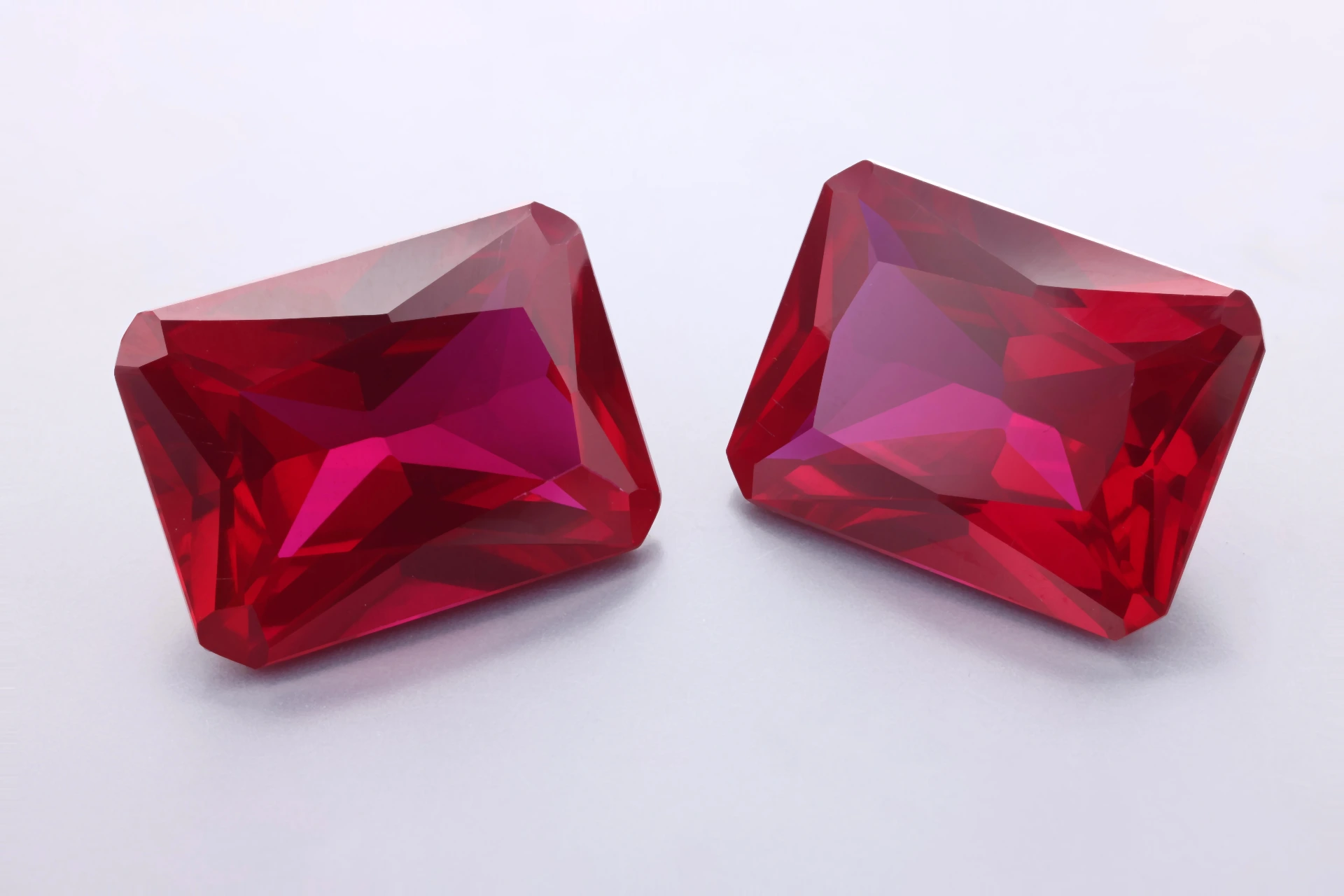 [RSLER-1612] Synthetic/Lab Grown Ruby 16x12mm Radiant Emerald Cut Bright Red