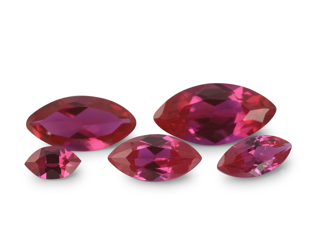 [YRMB0402B2] Synthetic/Lab Grown Ruby 3.5x2mm Marquise Bright Red