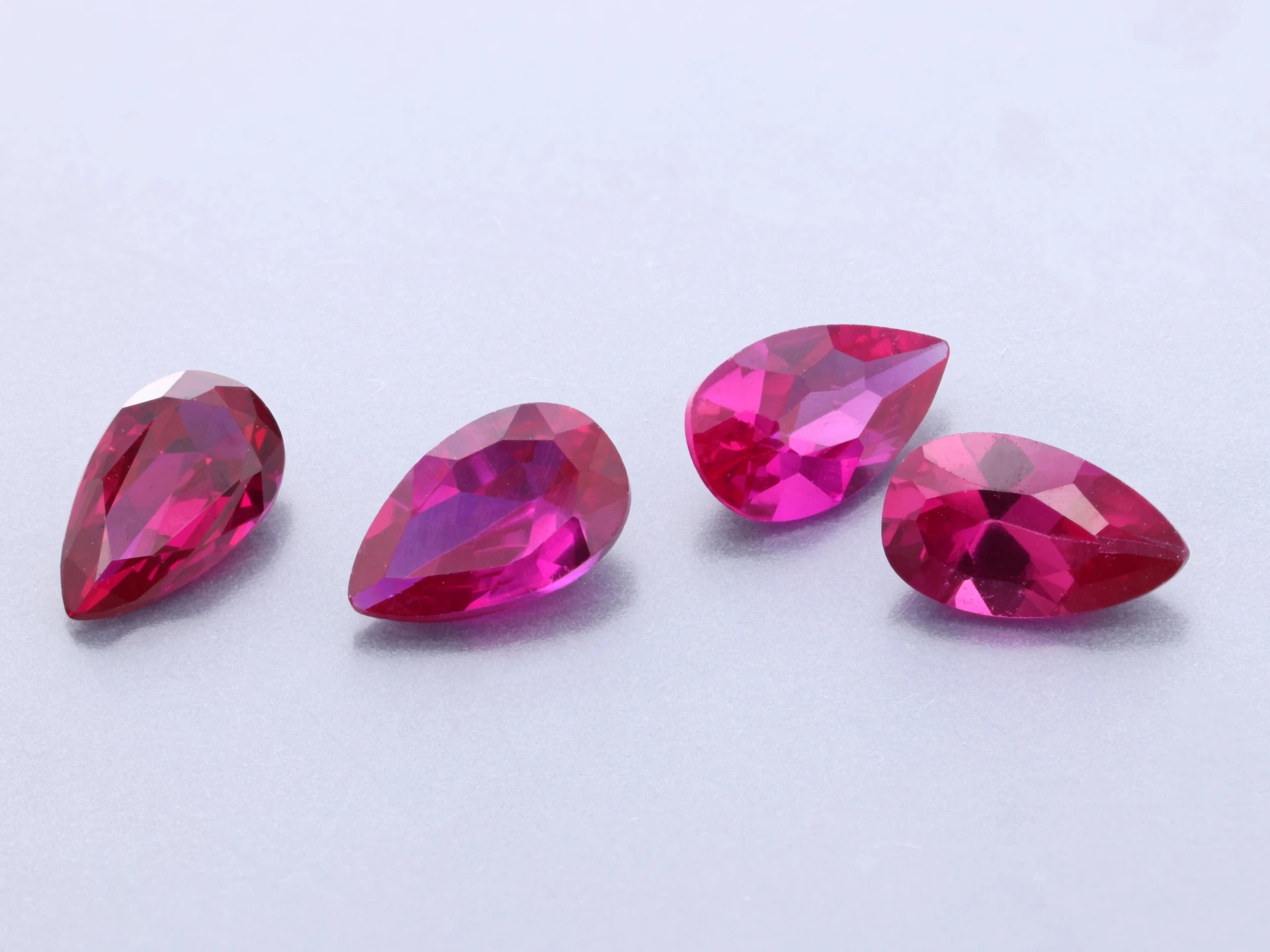 [YRPB0503B] Synthetic/Lab Grown Ruby 5x3mm Pear Shape Bright Red