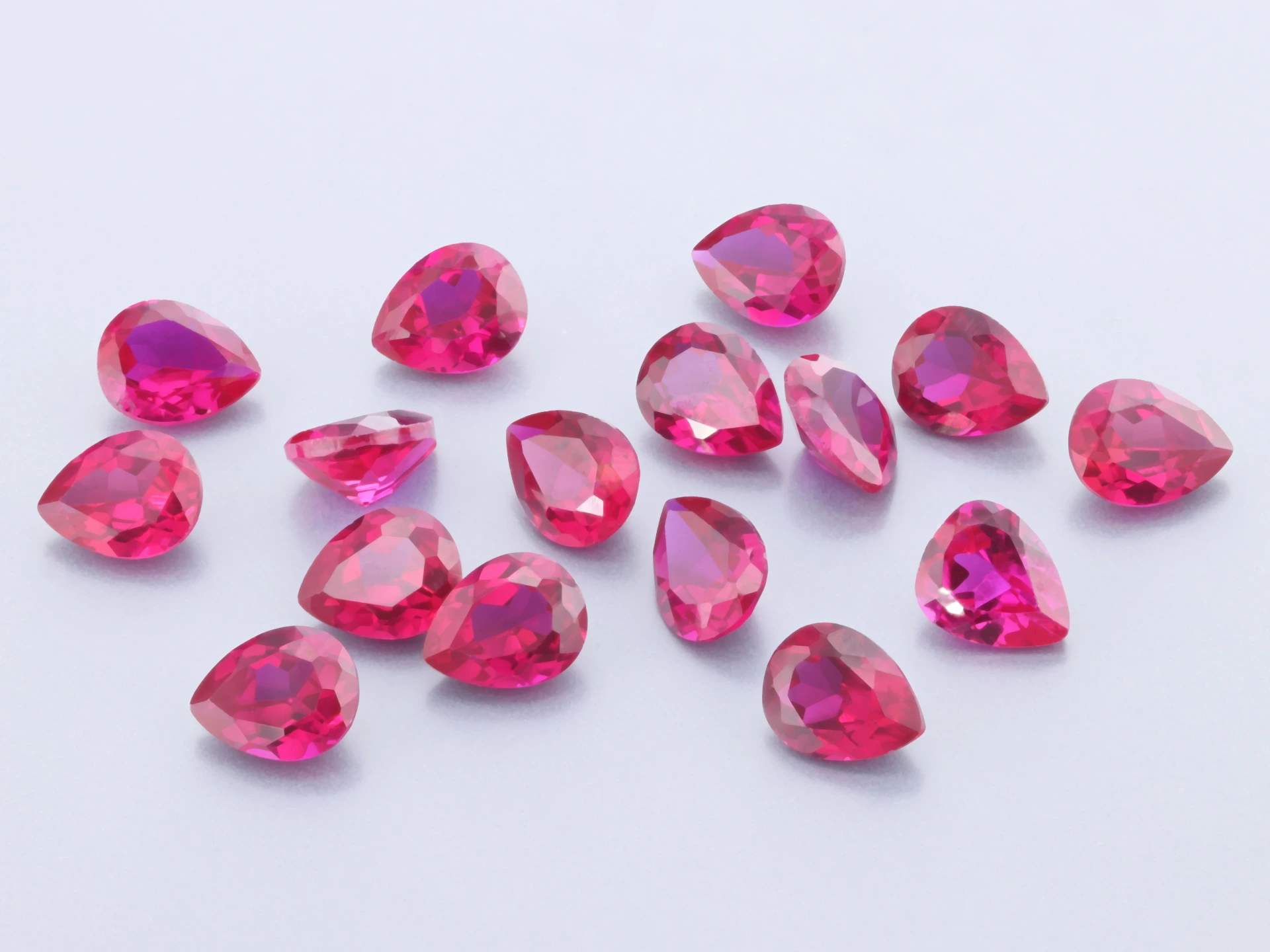 [YRPB0504B] Synthetic/Lab Grown Ruby 5x4mm Pear Shape Bright Red