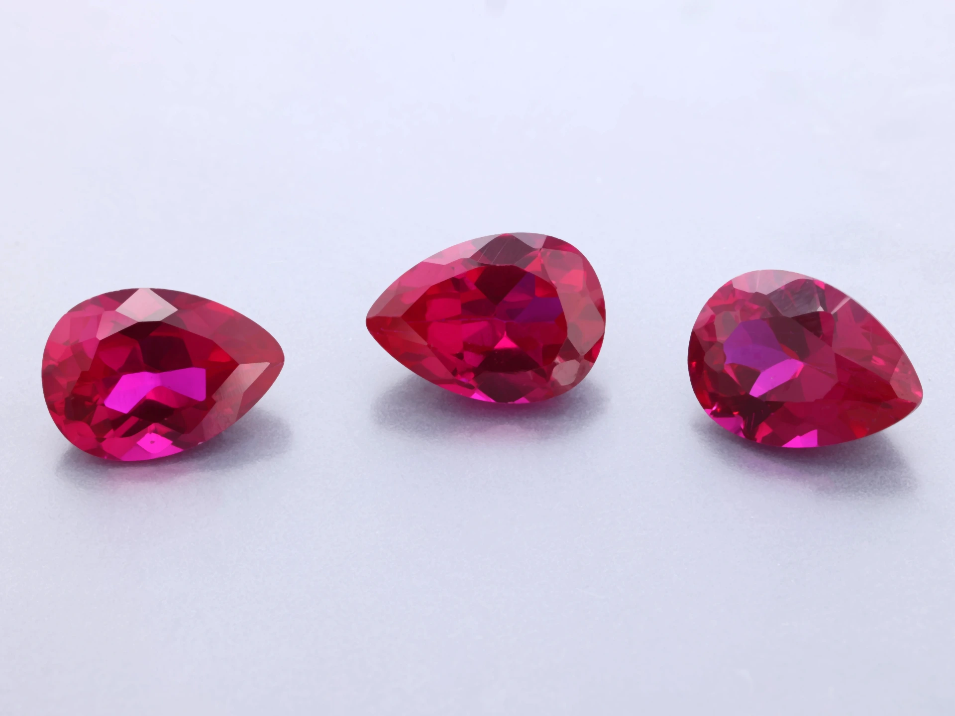 [YRPB0705B] Synthetic/Lab Grown Ruby 7x5mm Pear Shape Bright Red