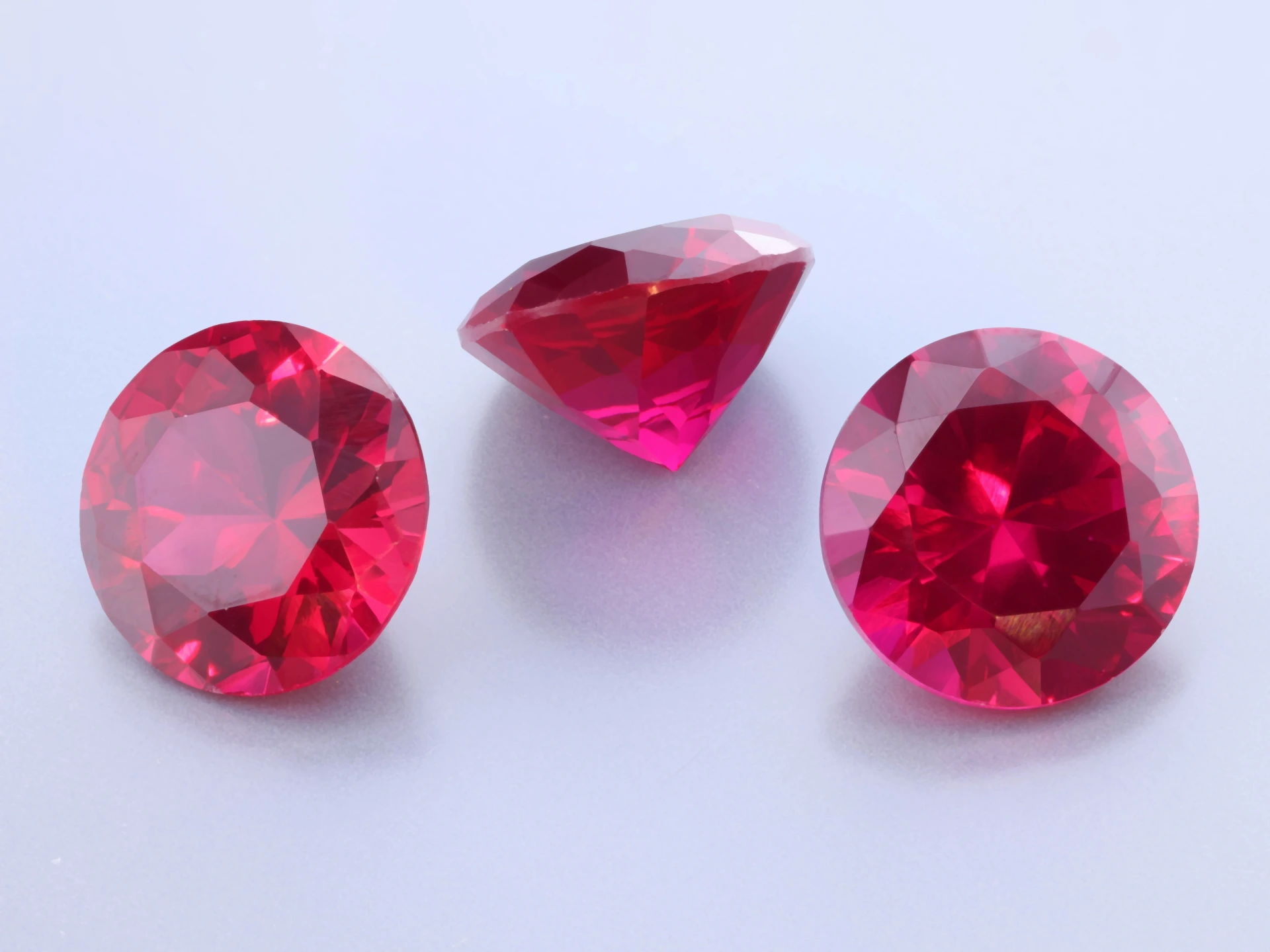 [YRRB1200B] Synthetic/Lab Grown Ruby 12mm Round Bright Red