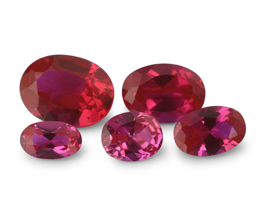 [YRVB1612B] Synthetic/Lab Grown Ruby 16x12mm Oval Bright Red