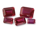 Synthetic/Lab Grown Ruby 6x4mm Emerald Cut Bright Red
