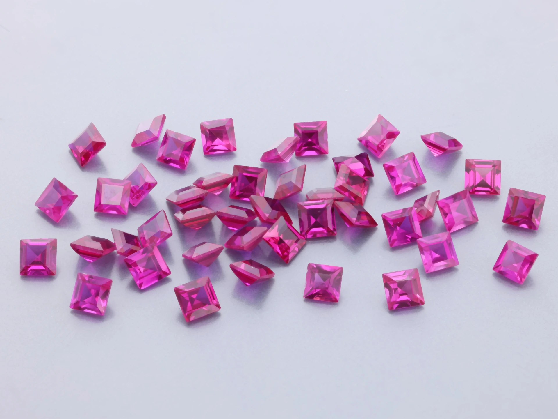 [RSLQ-0225] Synthetic/Lab Grown Ruby 2.25mm Carre Cut Bright Red