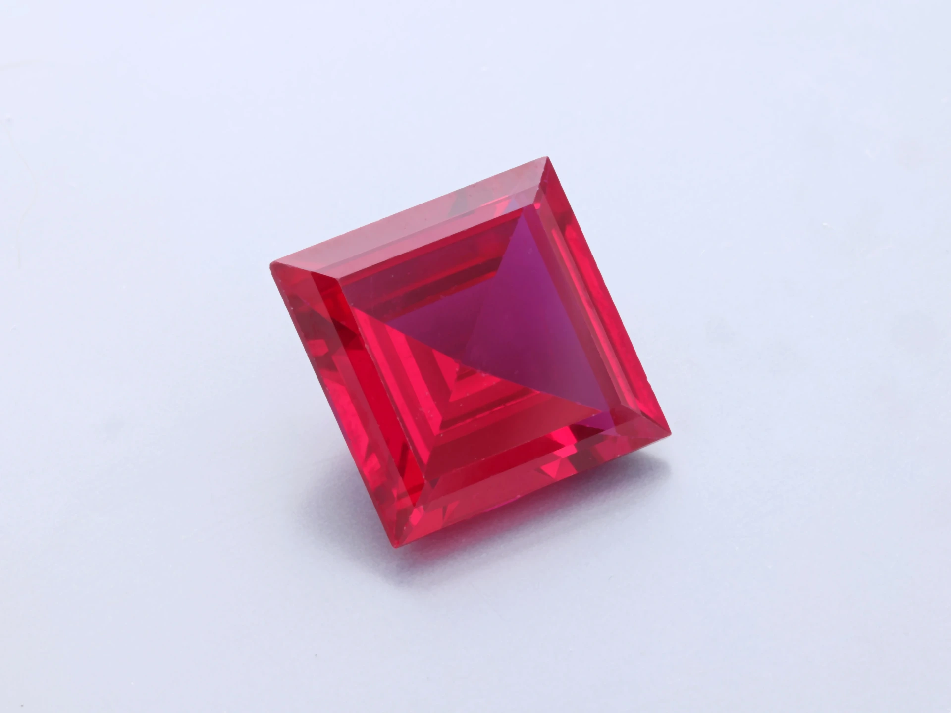 [RSLQ-12] Synthetic/Lab Grown Ruby 12mm Carre Cut Bright Red