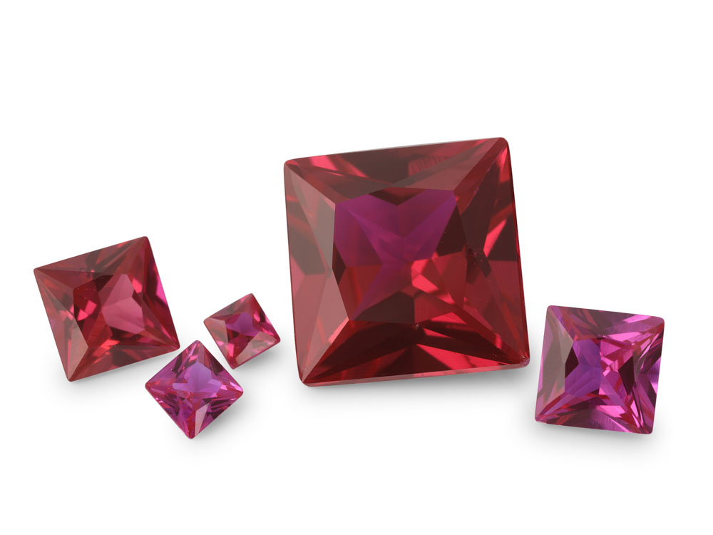 [RSLQP-02] Synthetic/Lab Grown Ruby 2.00mm Princess Cut Bright Red