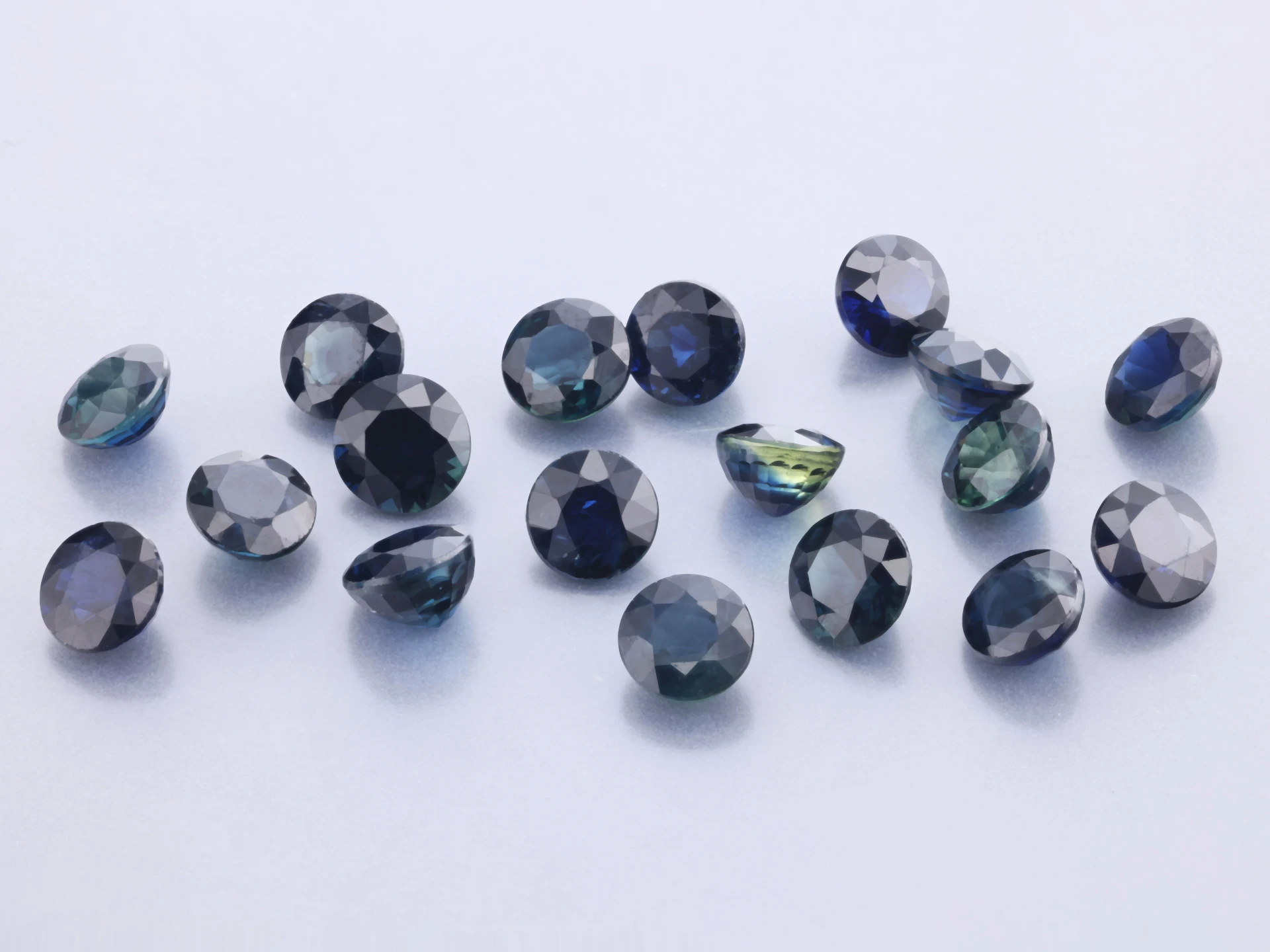 Australian Sapphire 3.75mm Round Diamond Cut Dark Blue