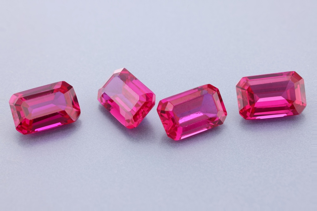 [YROS0604C] Synthetic/Lab Grown Ruby (Czochralski Method) 6x4mm Emerald Cut