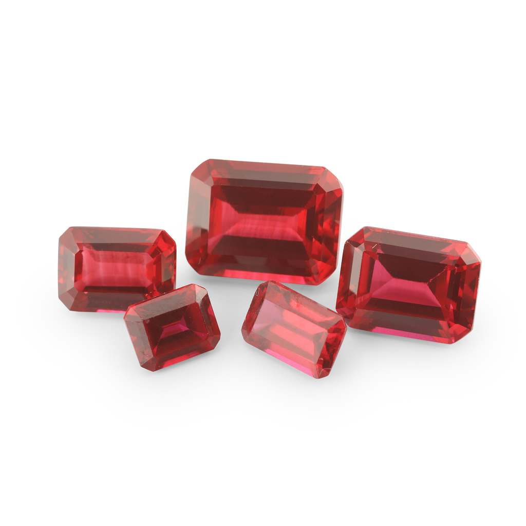 [YROS0806C] Synthetic/Lab Grown Ruby (Czochralski Method) 8x6mm Emerald Cut