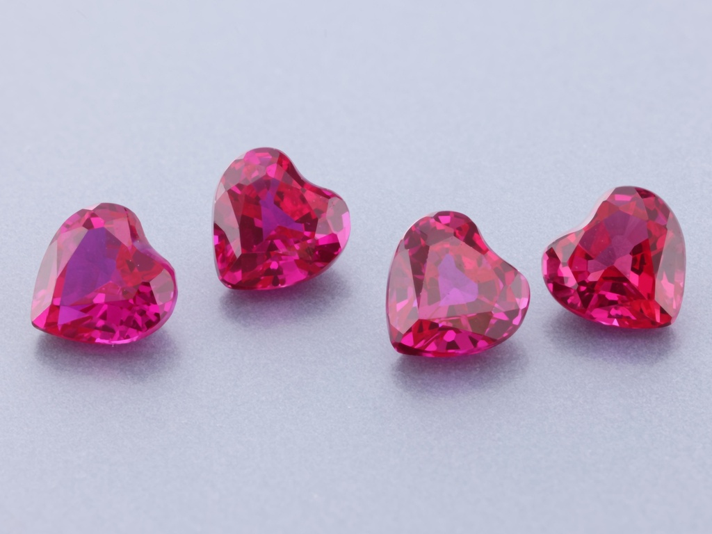 [YRHB0400C] Synthetic/Lab Grown Ruby 4.00mm Heart Shape