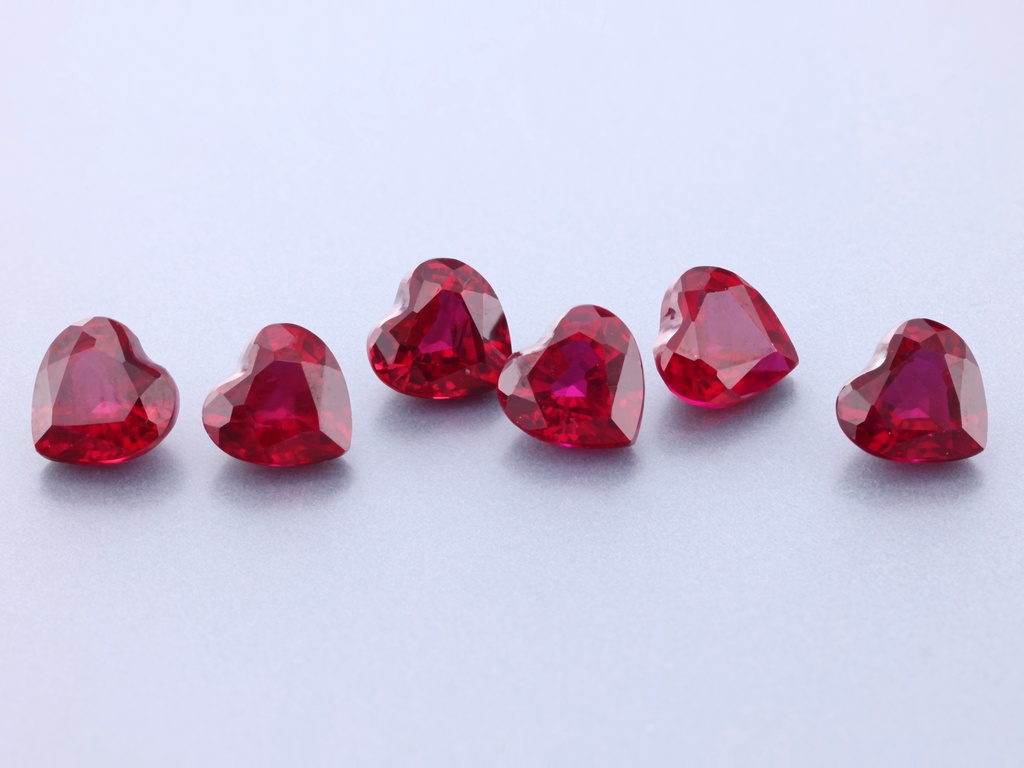 [YRHB0500C] Synthetic/Lab Grown Ruby 5.00mm Heart Shape