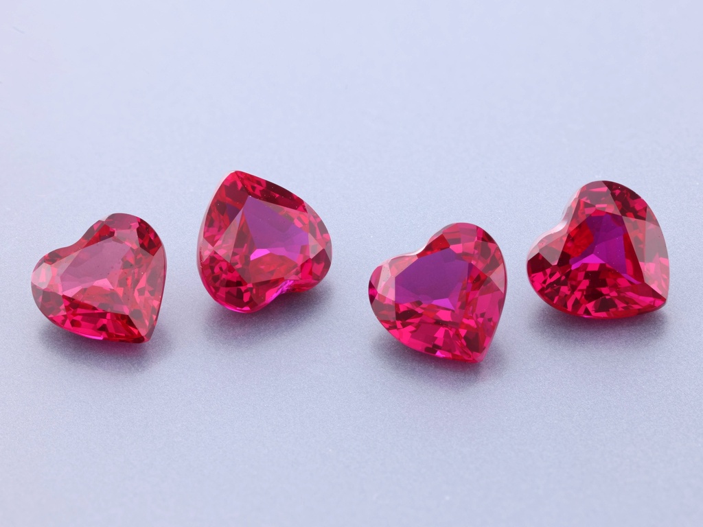 [YRHB0600C] Synthetic/Lab Grown Ruby 6.00mm Heart Shape