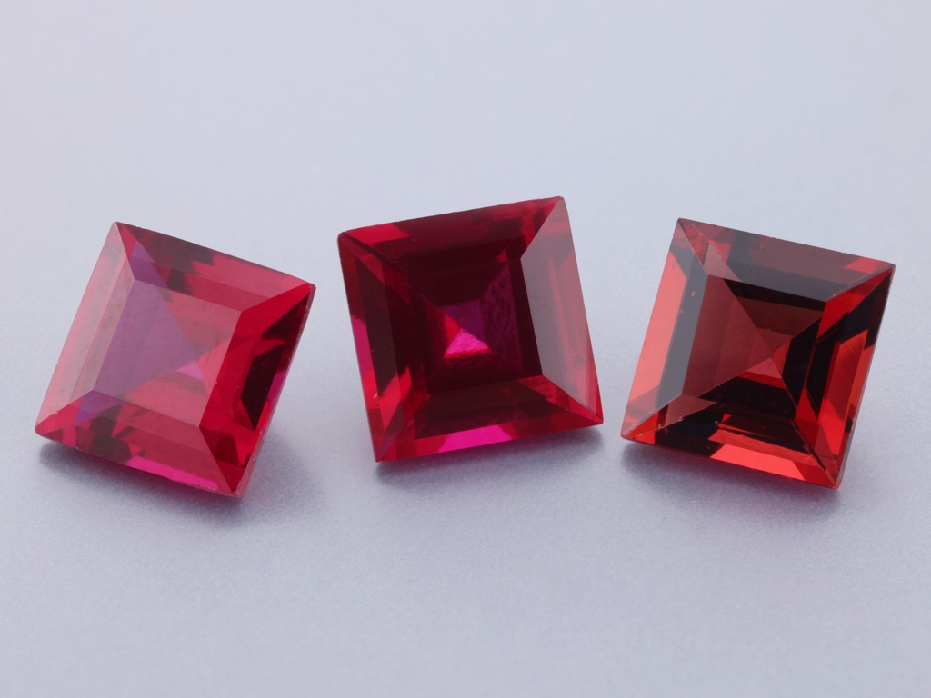 [YRQS0600C] Synthetic/Lab Grown Ruby 6.00mm Carre Cut