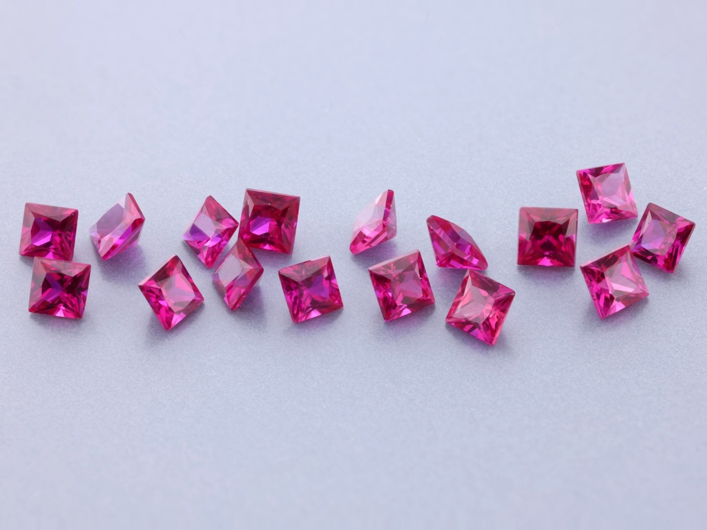 [YRQP0200C] Synthetic/Lab Grown Ruby 2.00mm Princess Cut