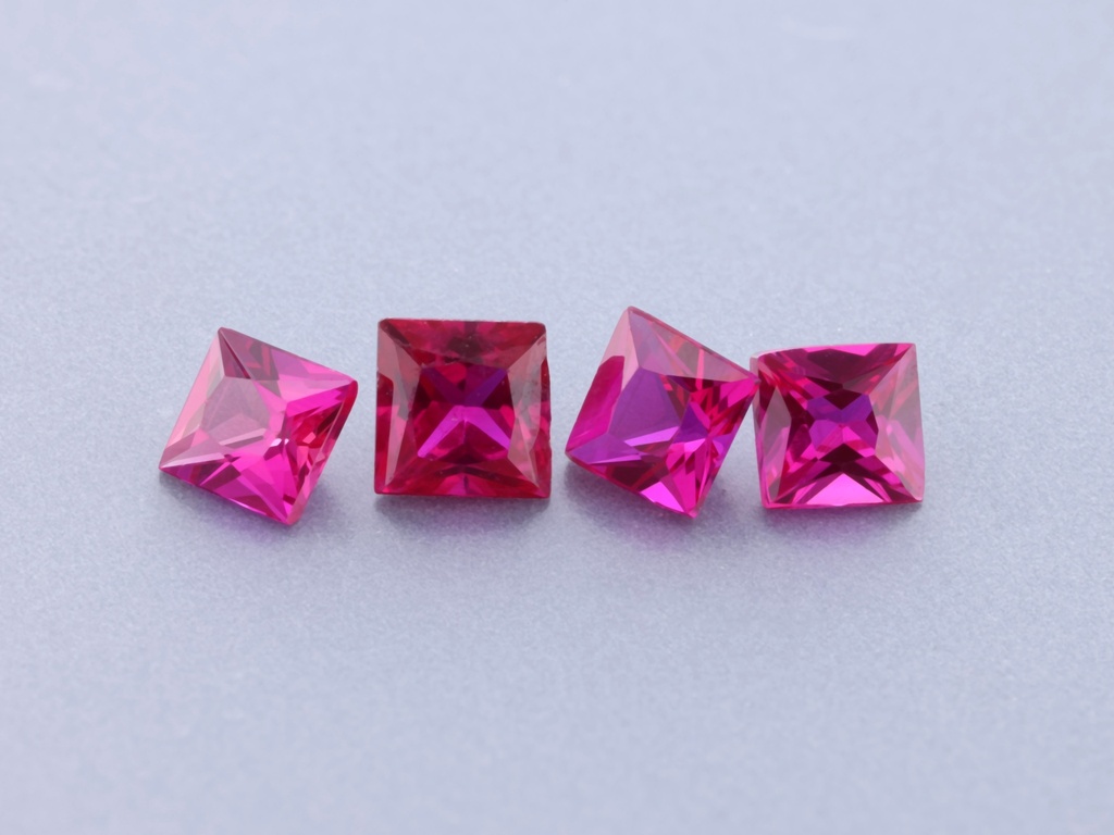 [YRQP0250C] Synthetic/Lab Grown Ruby 2.50mm Princess Cut