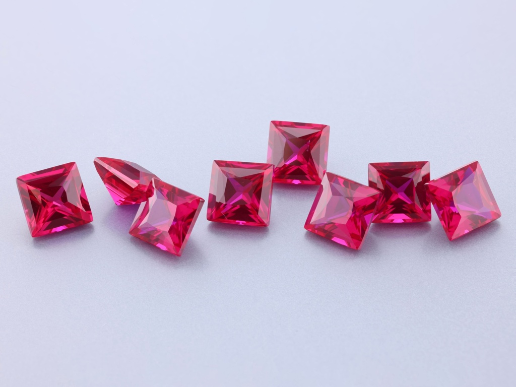 [YRQP0500C] Synthetic/Lab Grown Ruby 5.00mm Princess Cut
