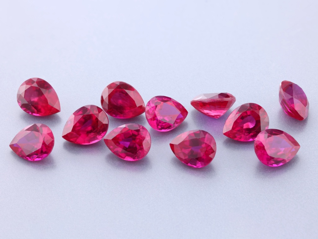 [YRPB0504C] Synthetic/Lab Grown Ruby 5x4mm Pear Shape