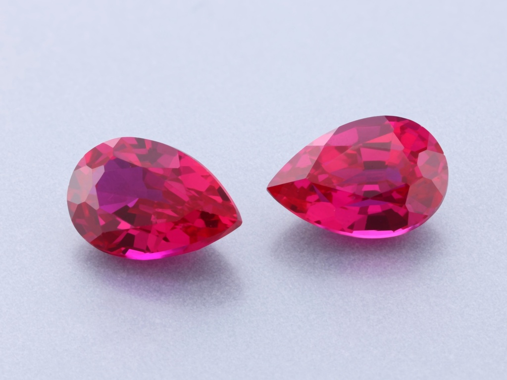 [YRPB0604C] Synthetic/Lab Grown Ruby 6x4mm Pear Shape