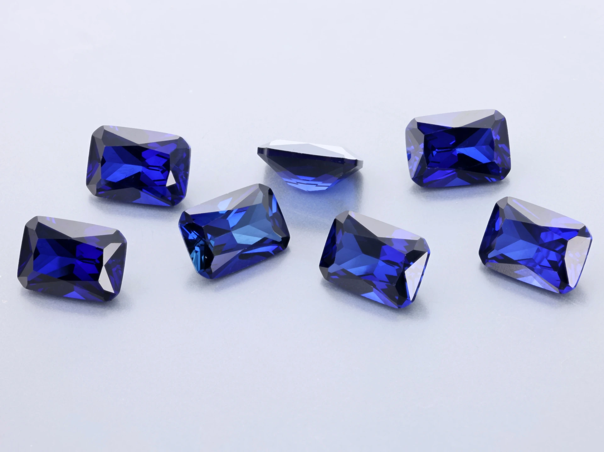 [YDON0705] Synthetic/Lab Grown Sapphire 7x5mm Radiant Emerald Cut Blue