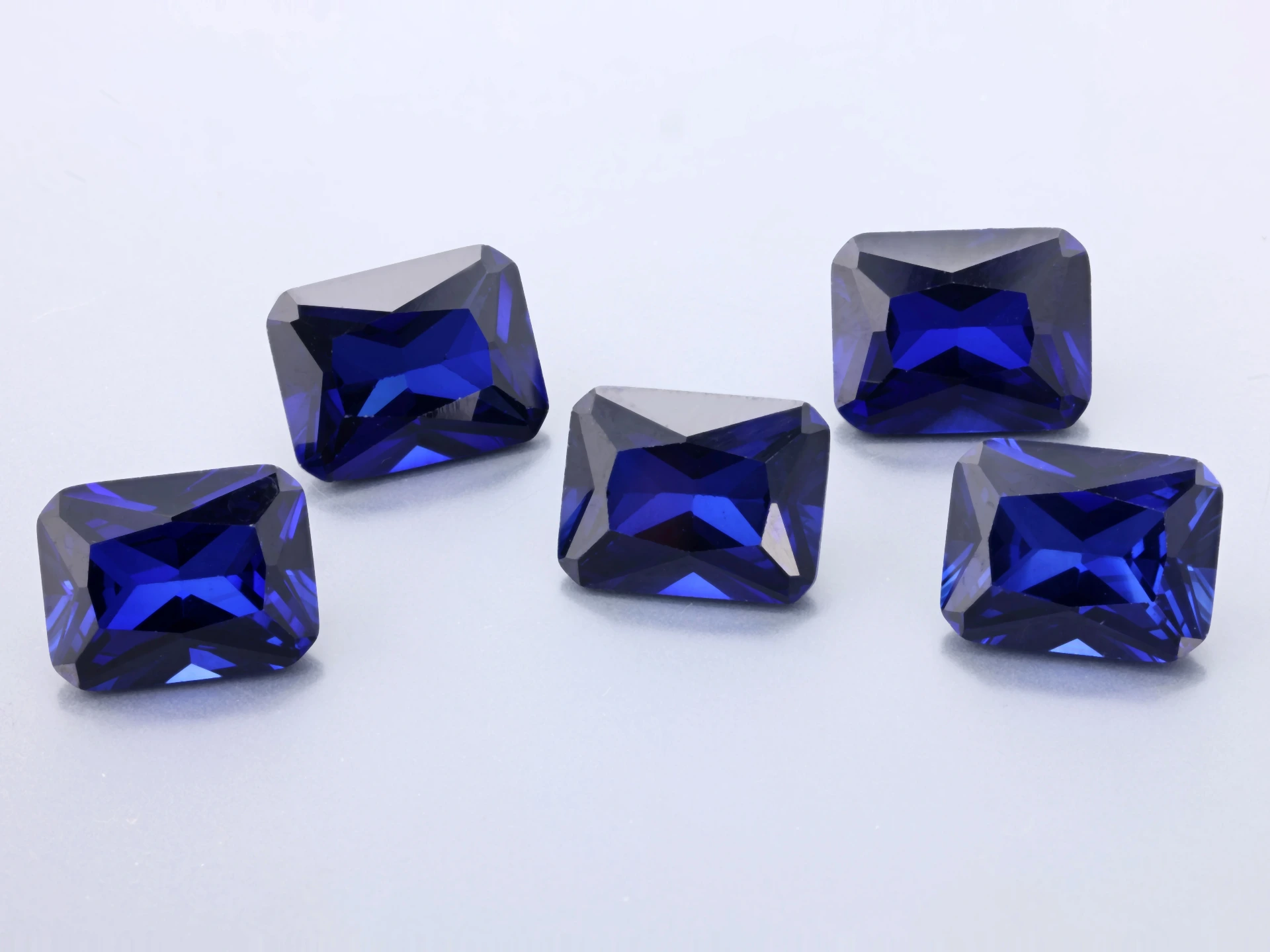 [YDON0907] Synthetic/Lab Grown Sapphire 9x7mm Radiant Emerald Cut Blue