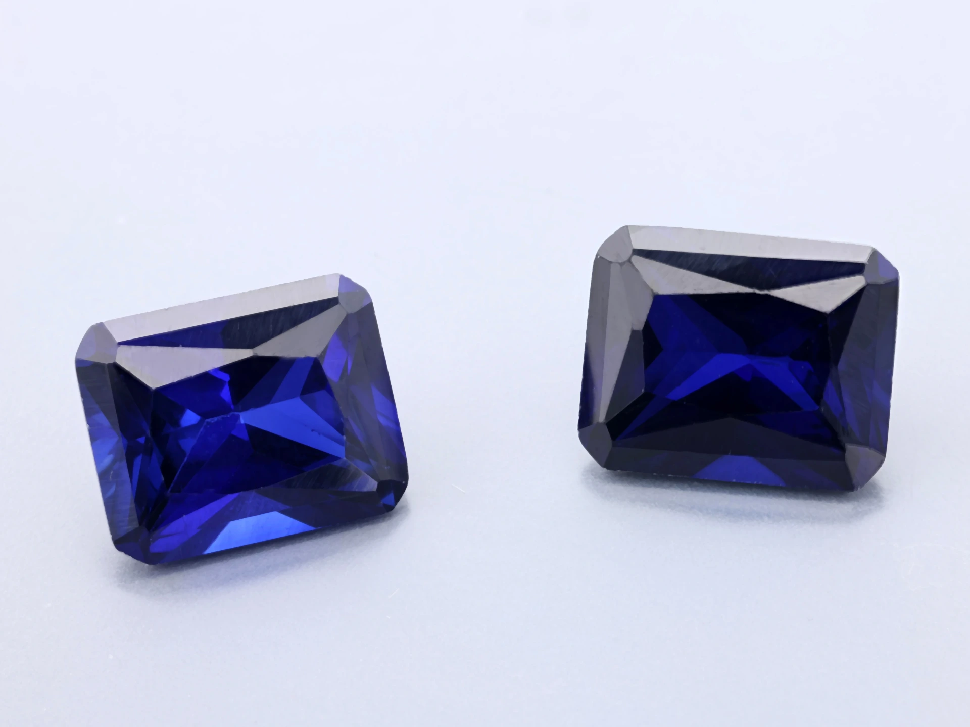 [YDON1008] Synthetic/Lab Grown Sapphire 10x8mm Radiant Emerald Cut Blue