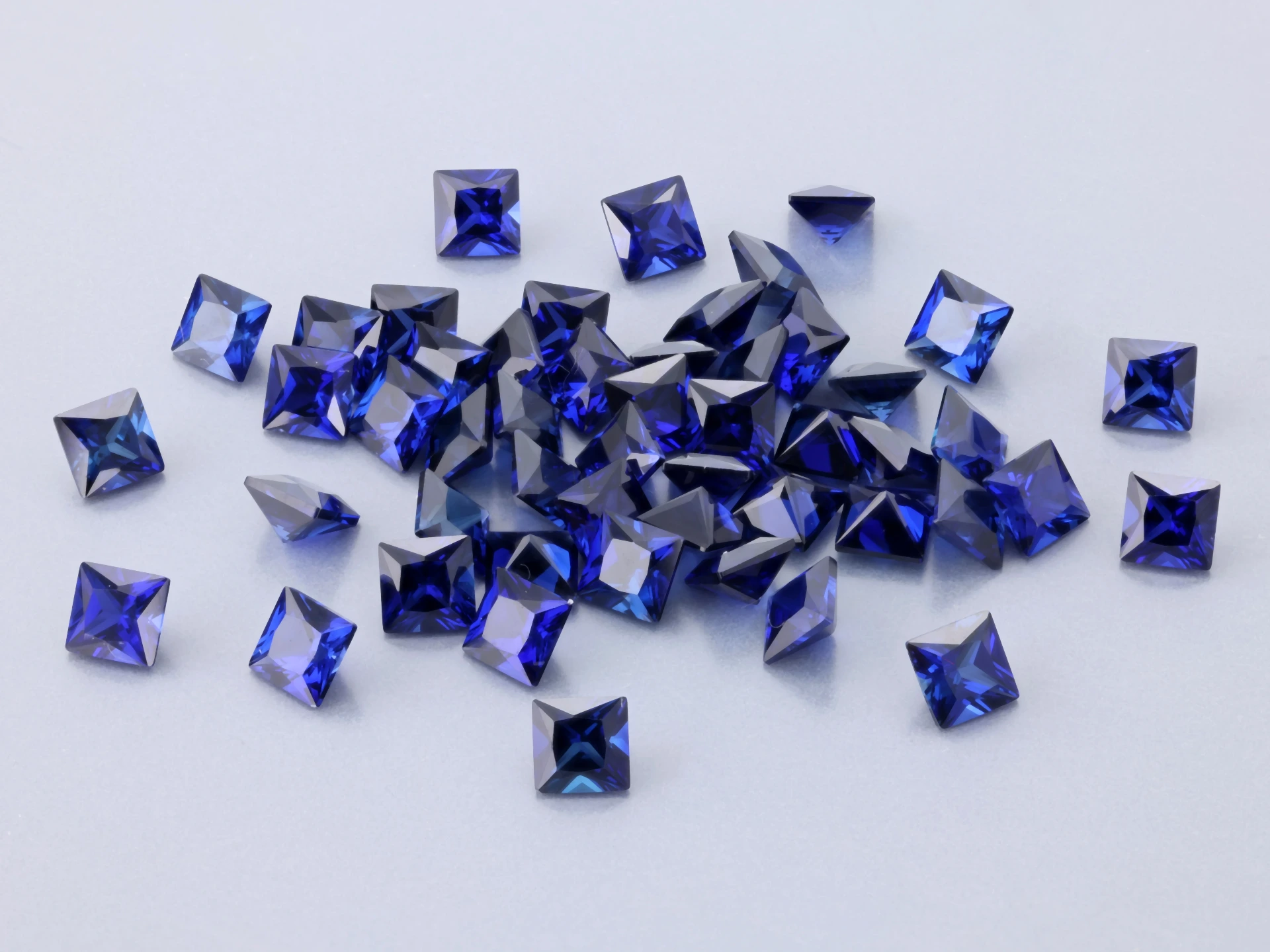 [YDQP0300] Synthetic/Lab Grown Sapphire 3.00mm Princess Cut Blue
