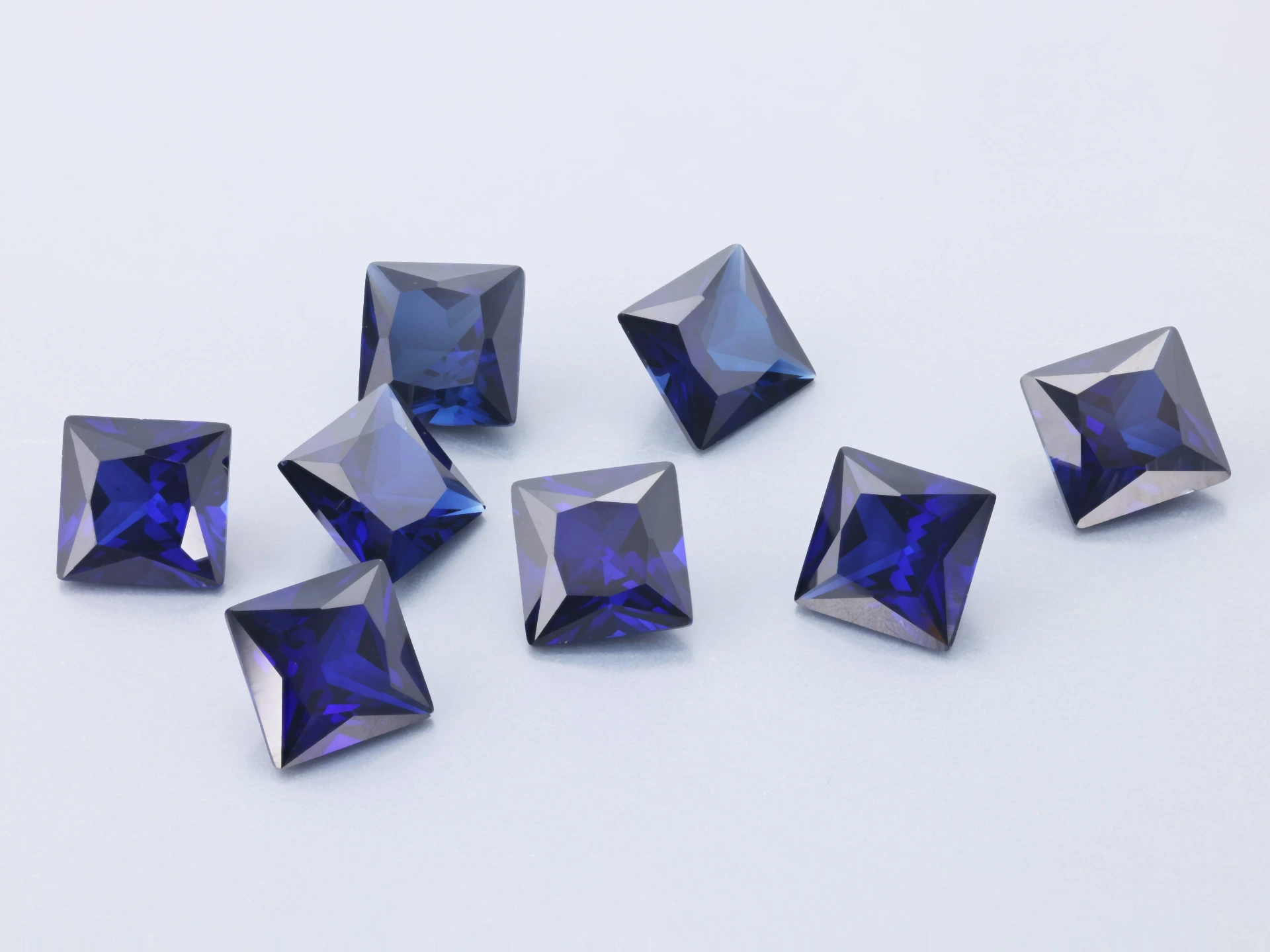 Synthetic/Lab Grown Sapphire 7.00mm Princess Cut Blue