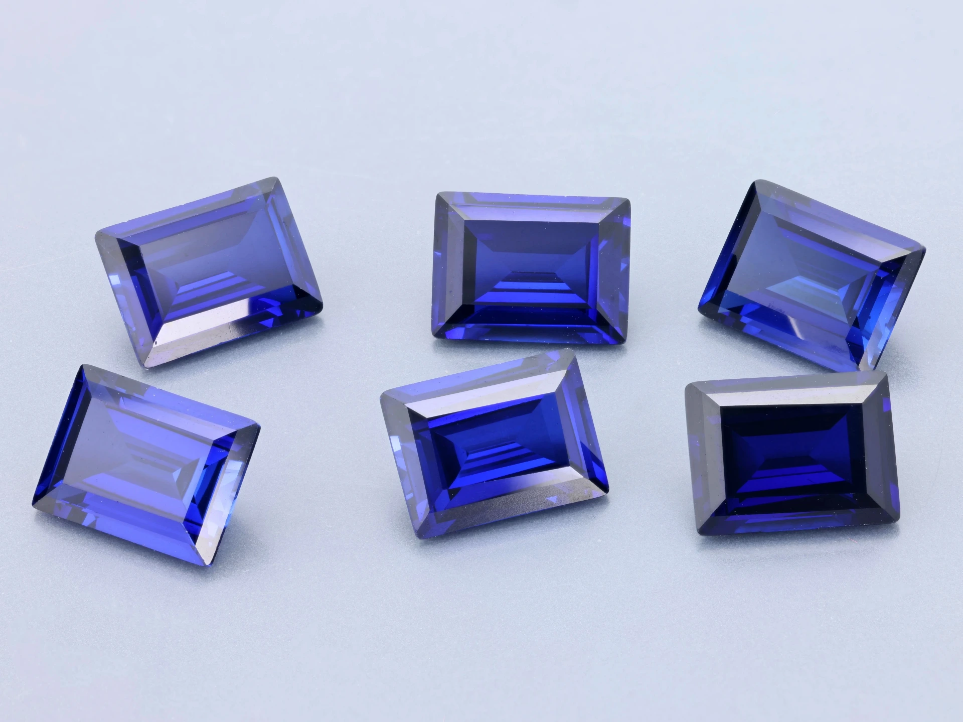 [YDBS0806] Synthetic/Lab Grown Sapphire 8x6mm Baguette Blue