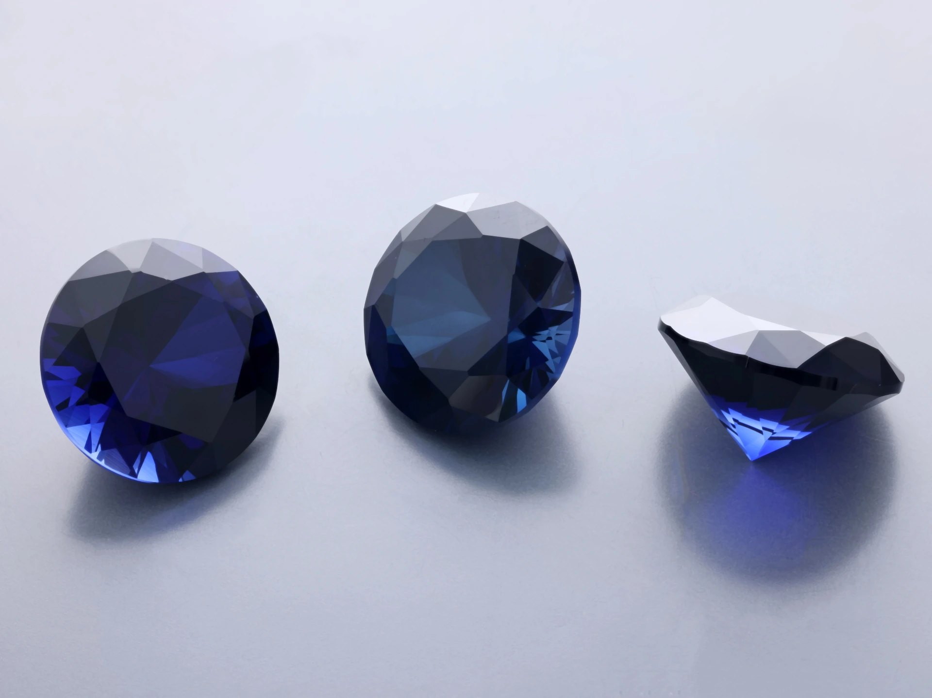 Synthetic/Lab Grown Sapphire 12mm Round Blue
