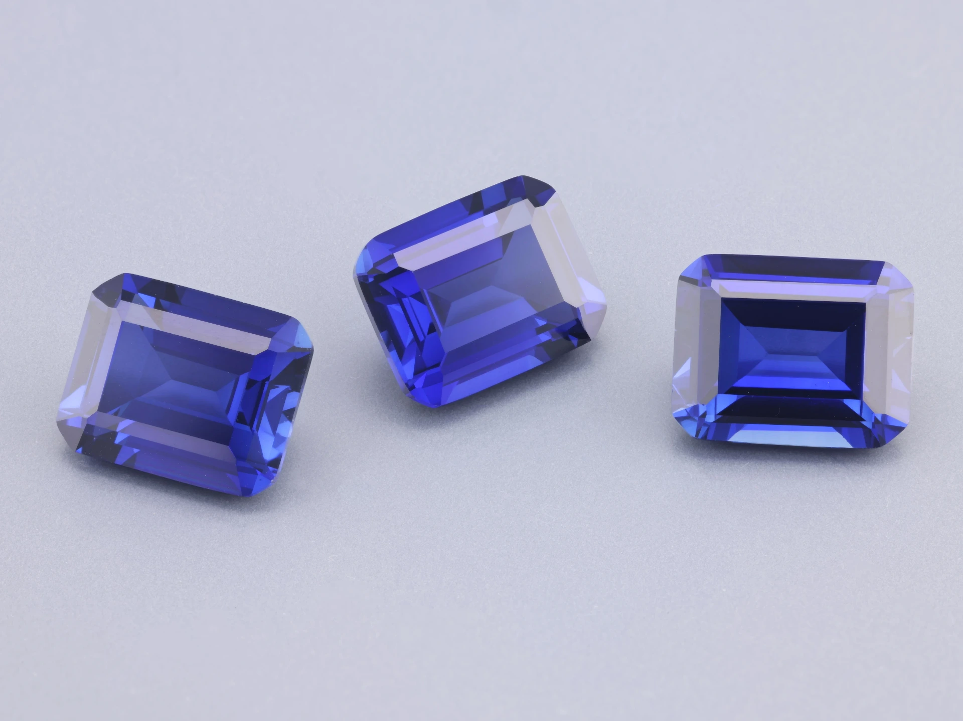 [YDOS1008] Synthetic/Lab Grown Sapphire 10x8mm Emerald Cut Blue