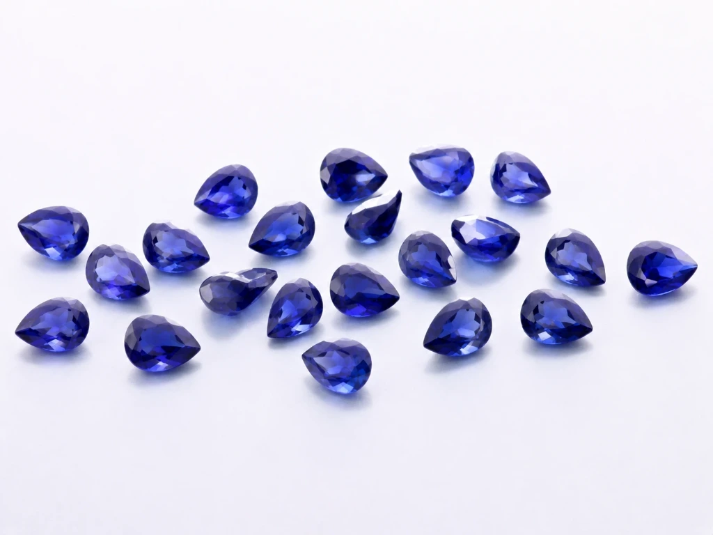 Synthetic/Lab Grown Sapphire 6x4mm Pear Shape Blue