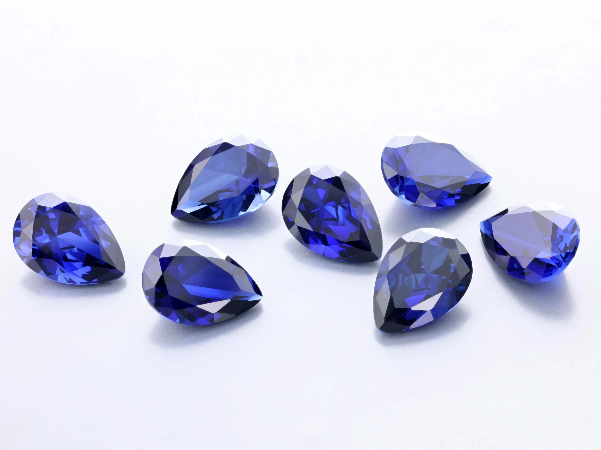[YDPB1007] Synthetic/Lab Grown Sapphire 10x7mm Pear Shape Blue
