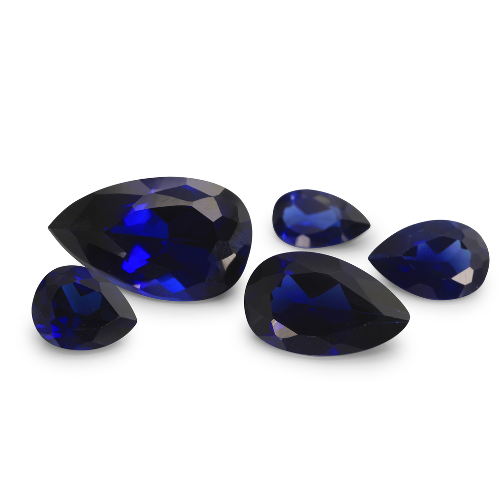 Synthetic/Lab Grown Sapphire 14x9mm Pear Shape Blue