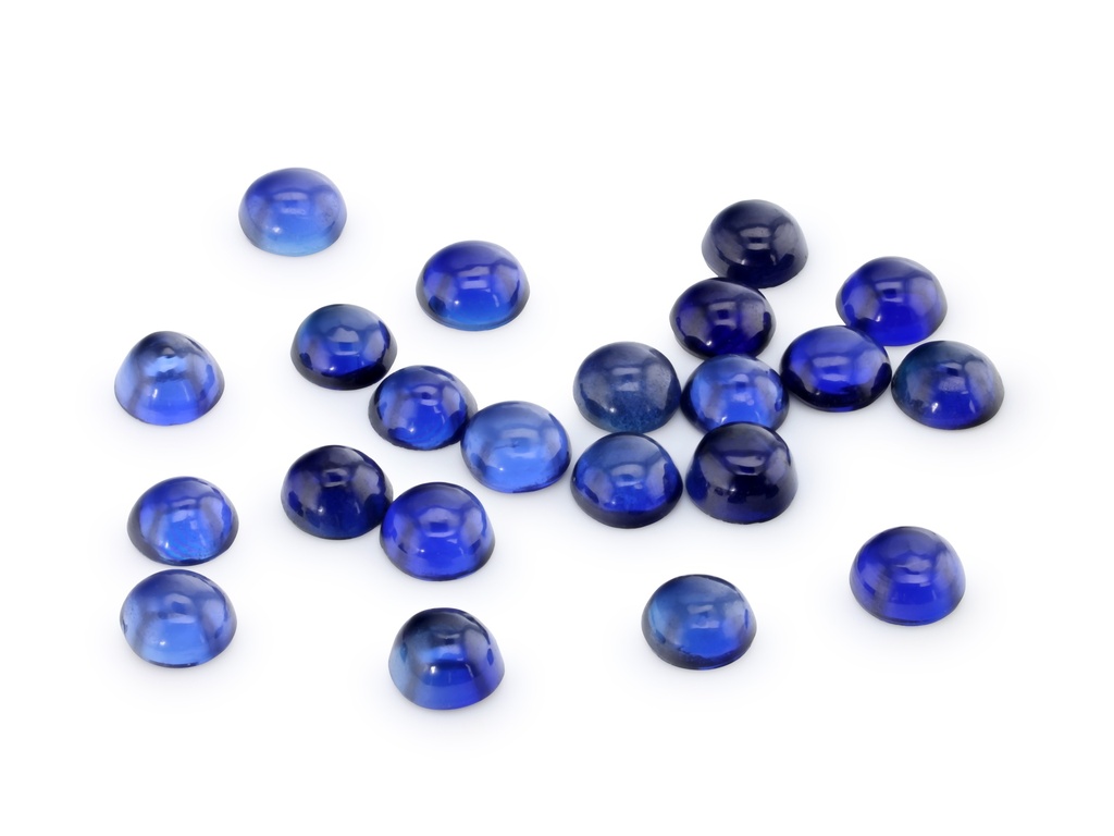 [YDRC0300] Synthetic/Lab Grown Sapphire 3.00mm Round Cabochon Blue