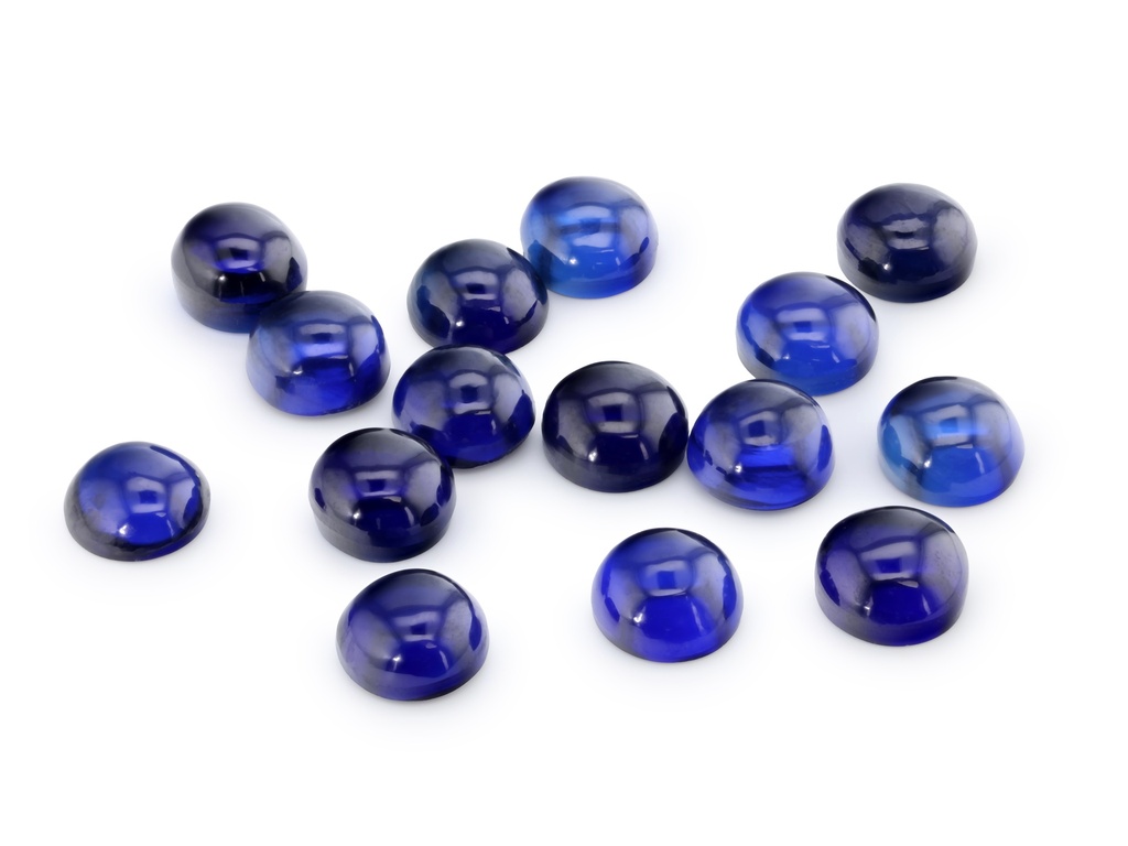 [YDRC0450] Synthetic/Lab Grown Sapphire 4.50mm Round Cabochon Blue
