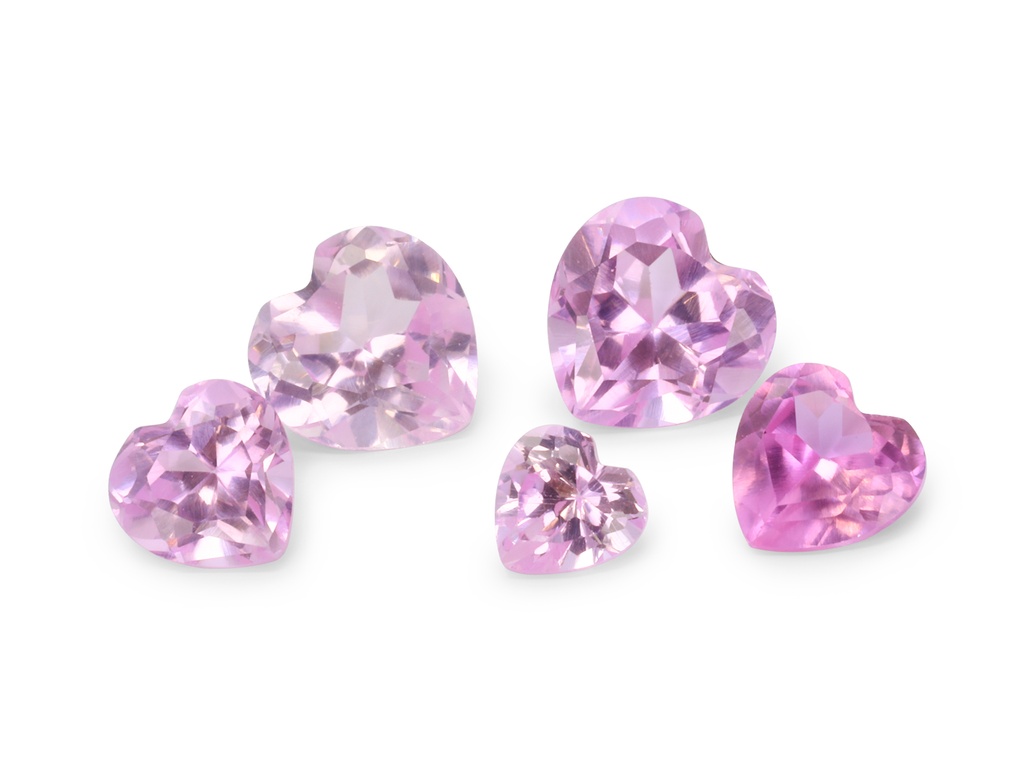 [YPHB0400] Synthetic/Lab Grown Sapphire 4.00mm Heart Shape Pink