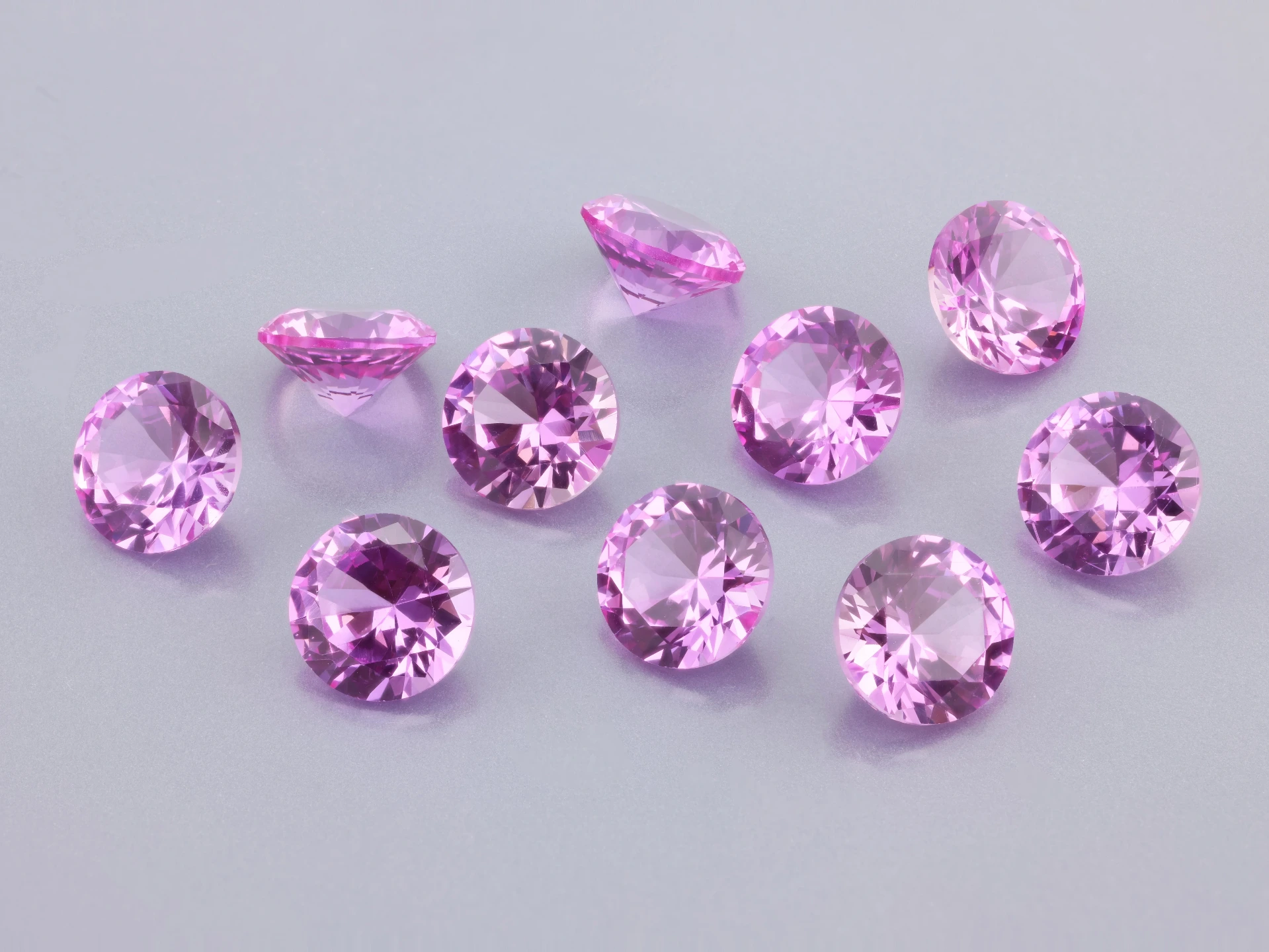 [YPRB0650] Synthetic/Lab Grown Sapphire 6.50mm Round Pink