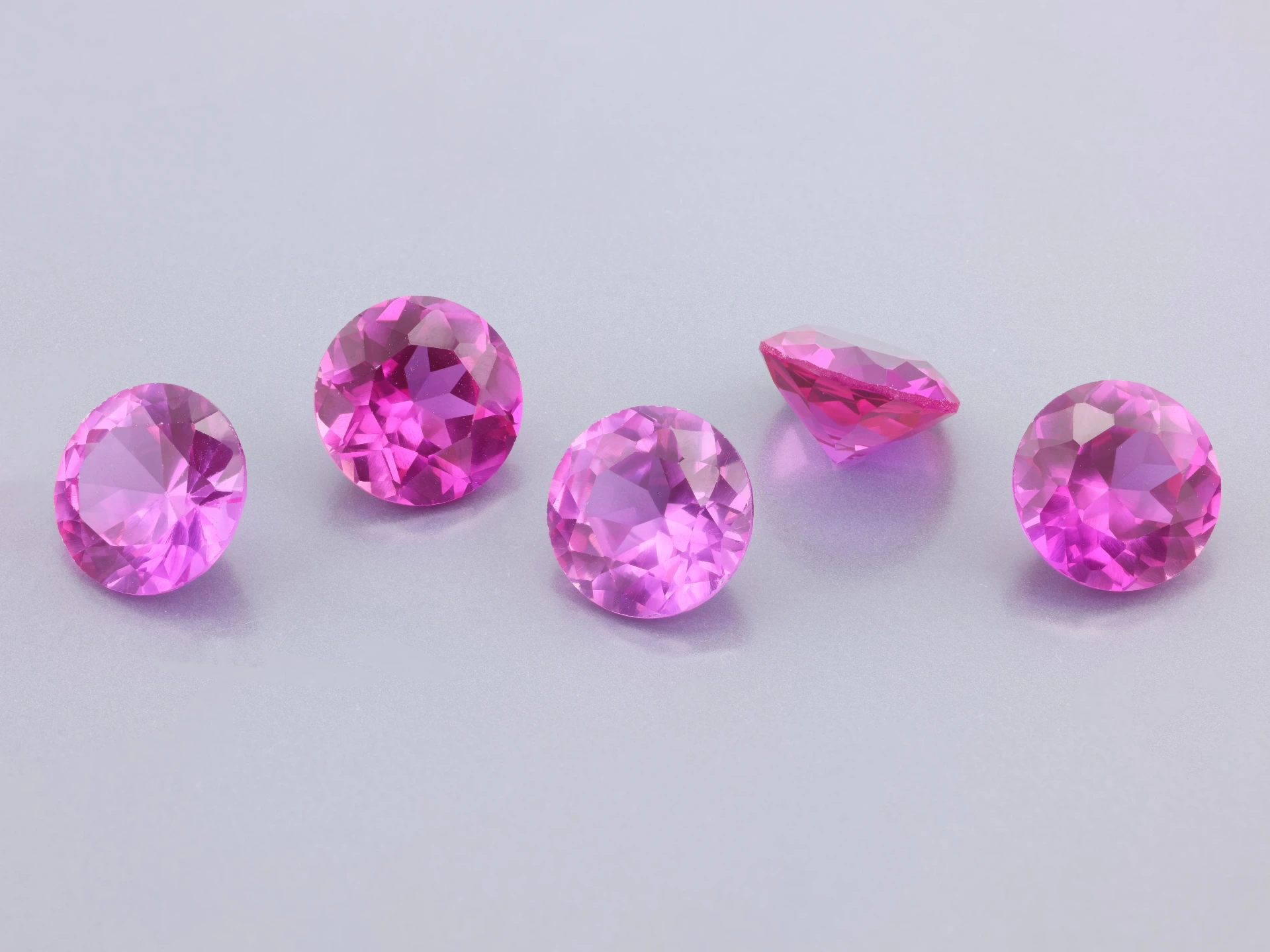 [YPRB0800] Synthetic/Lab Grown Sapphire 8.00mm Round Pink