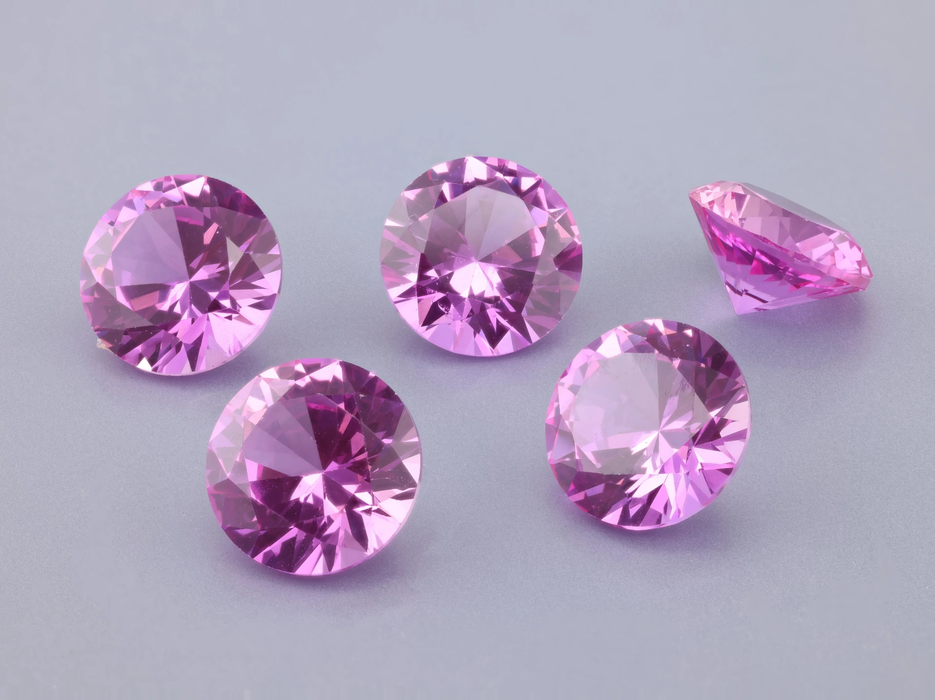 Synthetic/Lab Grown Sapphire 12mm Round Light Pink