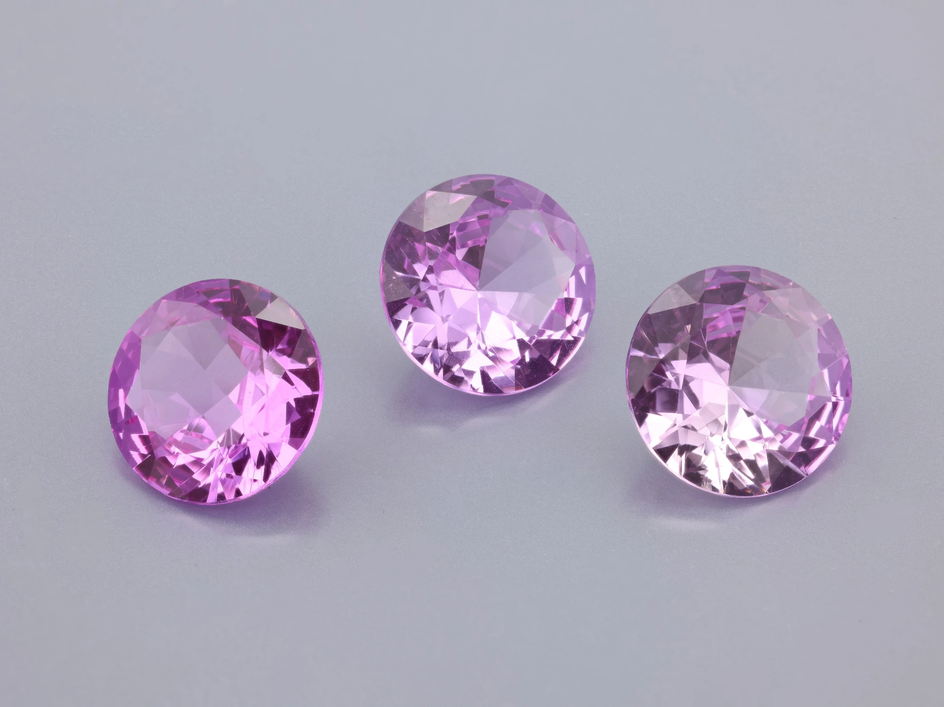 Synthetic/Lab Grown Sapphire 13mm Round Light Pink